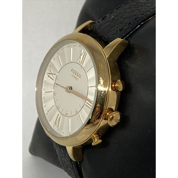 Fossil FTW5013 Women's Black Leather White Analog Dial Hybrid Smartwatch XX757 - Picture 4 of 12